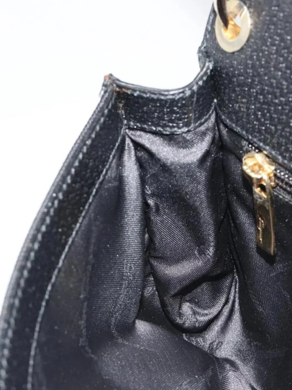 Salvatore Ferragamo Shoulder Bag Canvas Black Gold Auth BA13524V